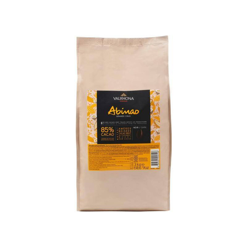 Chocolat de couverture noir Abinao 85% - 3kg Valrhona