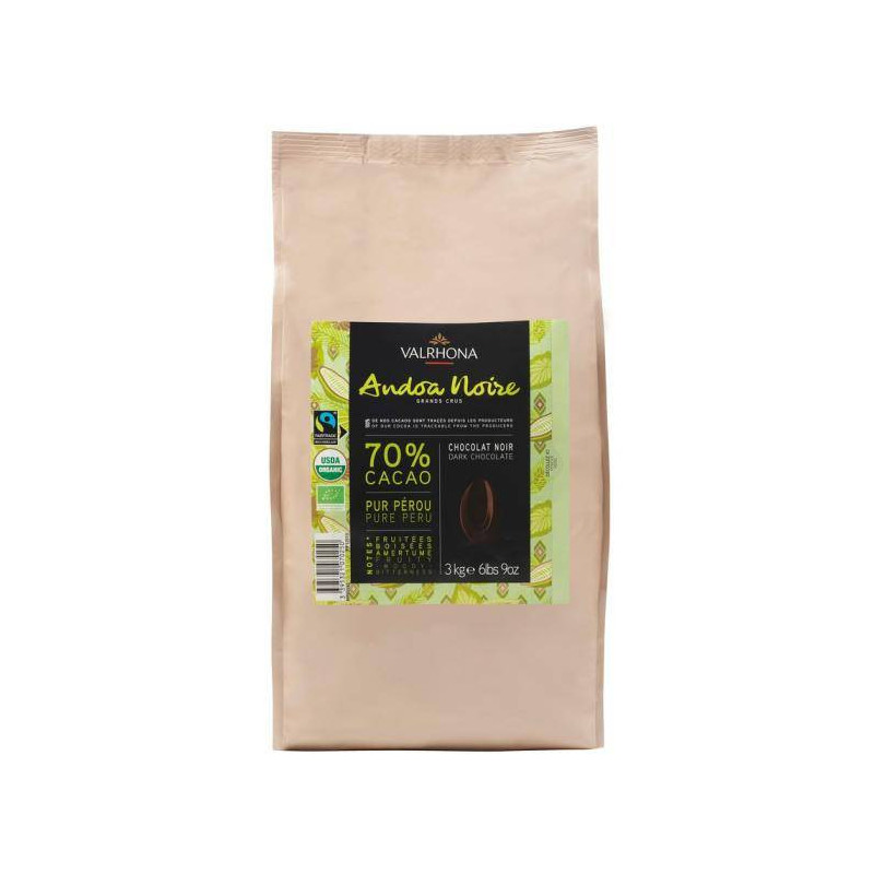 Andoa 70 % 3 kg - Chocolat noir à pâtisser BIO - Valrhona- Pérou