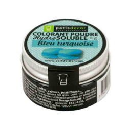Colorant poudre hydrosoluble bleu turquoise - 8g