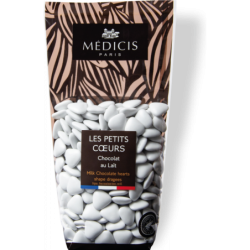 Petits coeurs chocolat au lait Médicis - Blanc - 250 gr