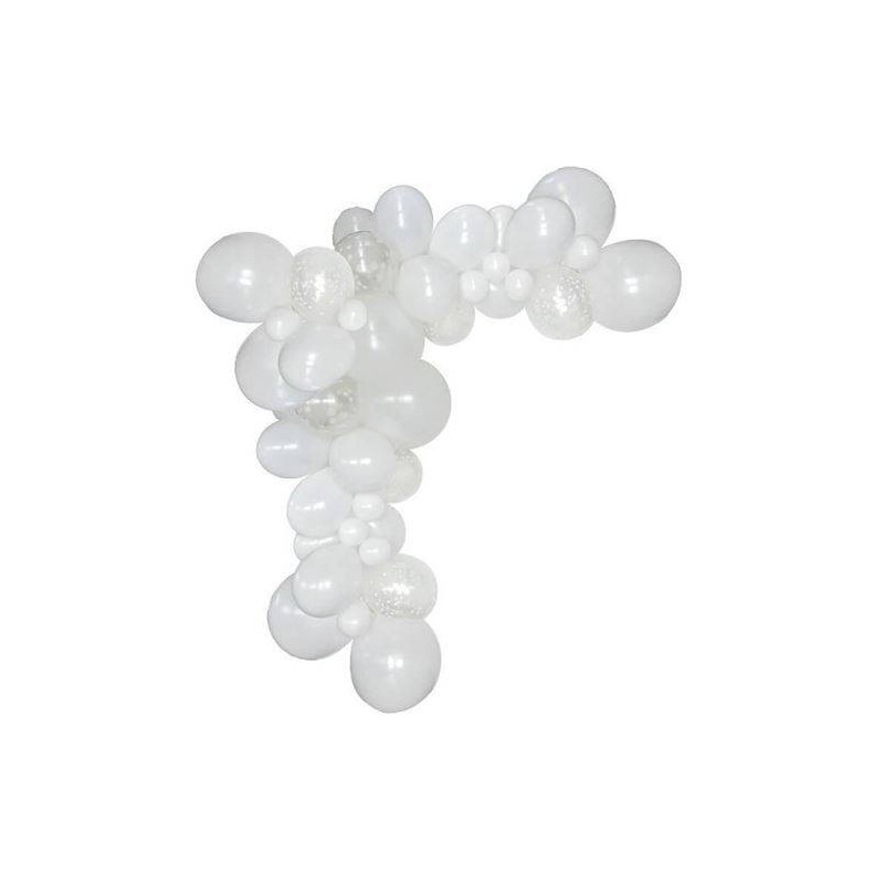 Guirlande organique blanc kit - 50 ballons