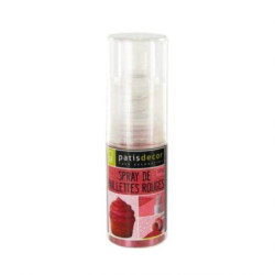 Spray poudre paillettes rouge 10g - Patisdécor