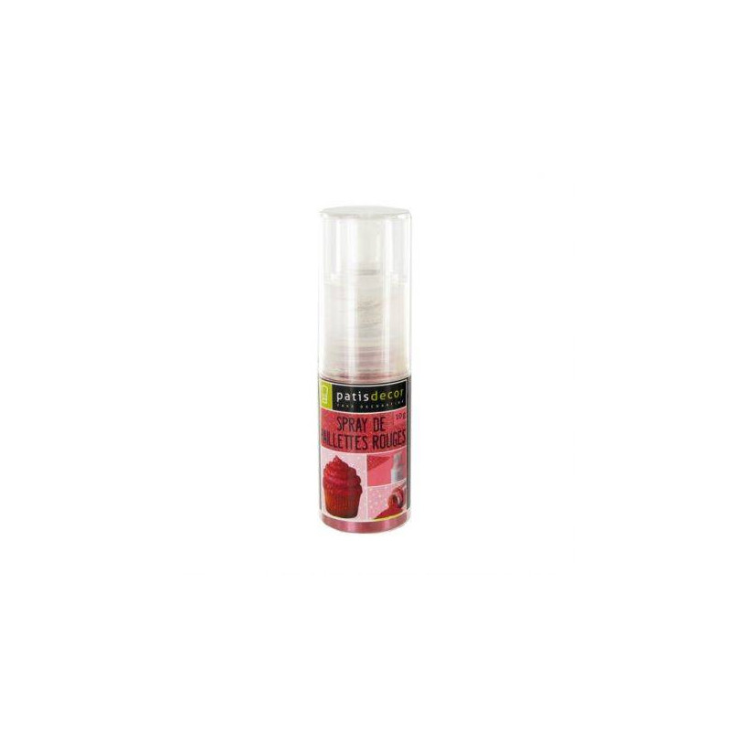 Spray poudre paillettes rouge 10g - Patisdécor