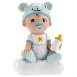 Figurine bébé garçon avec biberon - Dekora