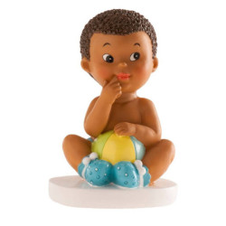 Figurine bébé garçon couleur + ballon - Dekora