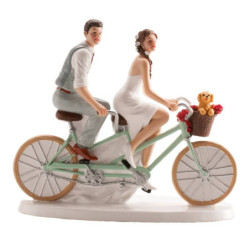 Couple de mariés à vélo - Dekora