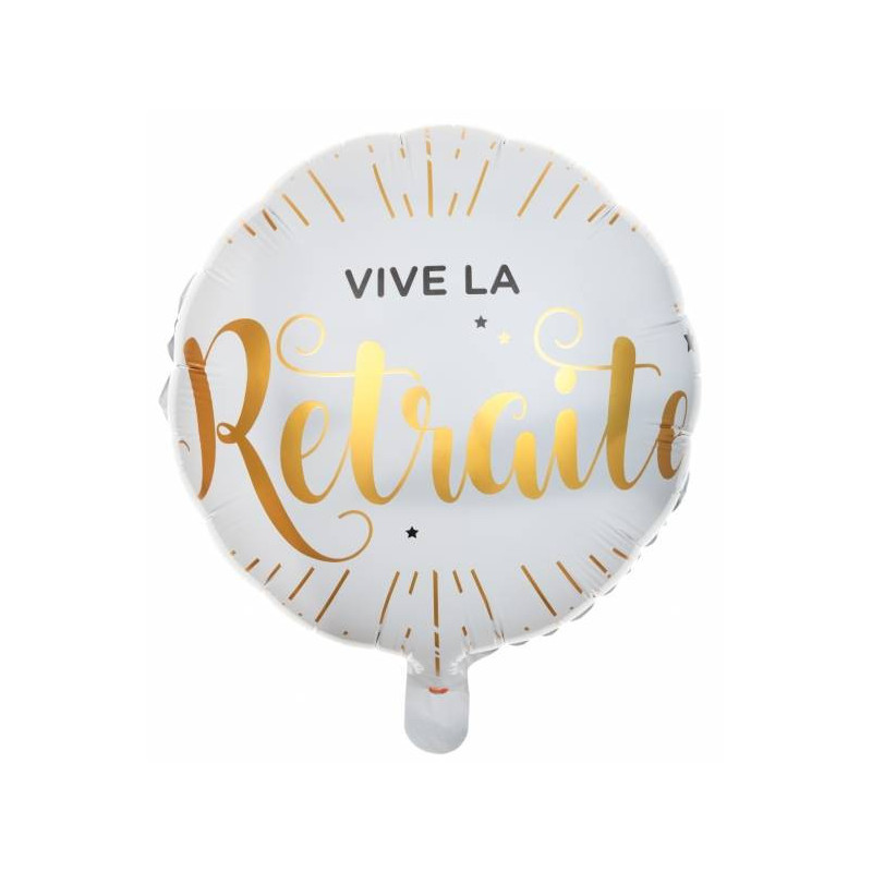 Ballon aluminium Vive la retraite ø 45 cm - Santex