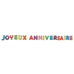 Banderole Joyeux Anniversaire multicolore 6M - Santex