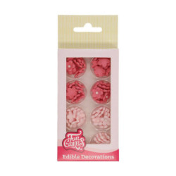 Décoration en sucre fleurs rose x64 - FunCakes