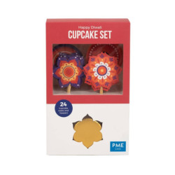 Set à cupcakes - Happy Diwali (24 caisses et toppers)