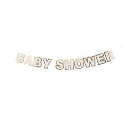 Guirlande Baby Shower Blanc et Or 2m