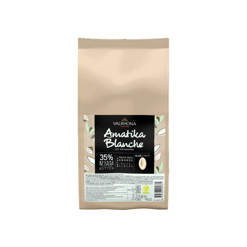 Chocolat de couverture végan - Amatika blanche 35% 3kg - Valrhona
